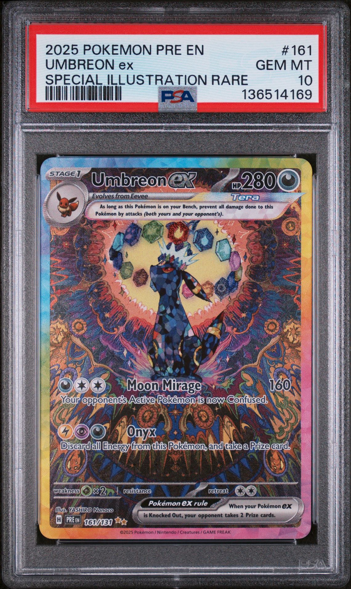 2025 Pokemon POKEMON PRE EN-PRISMATIC EVOLUTIONS SPECIAL ILLUSTRATION RARE #161 Umbreon Ex front