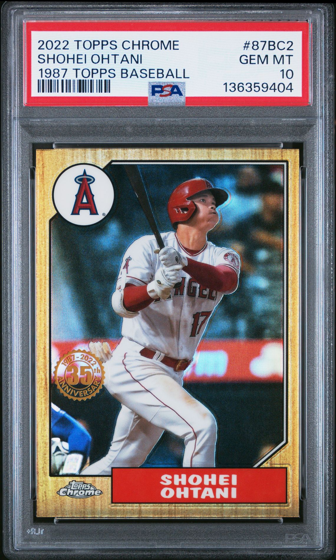2022 Topps TOPPS CHROME 1987 TOPPS BASEBALL #87BC2 Shohei Ohtani front