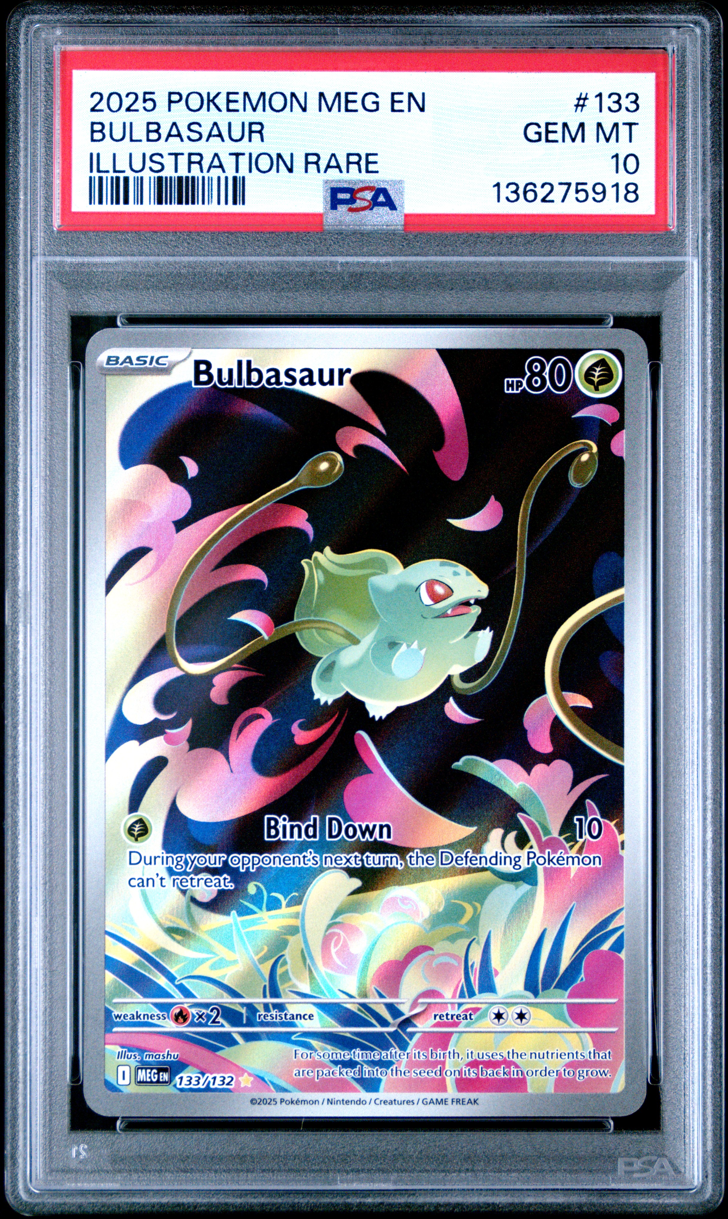 2025 #133 Bulbasaur PSA 10 Meg EN-Mega Evolution