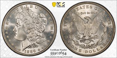 1886 $1 MS68