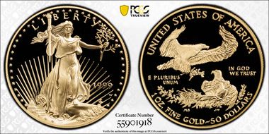 1999-W $50 Gold Eagle PR70DCAM
