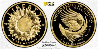 2025-W $100 American Liberty High Relief .9999 Fine First Strike PR70DCAM