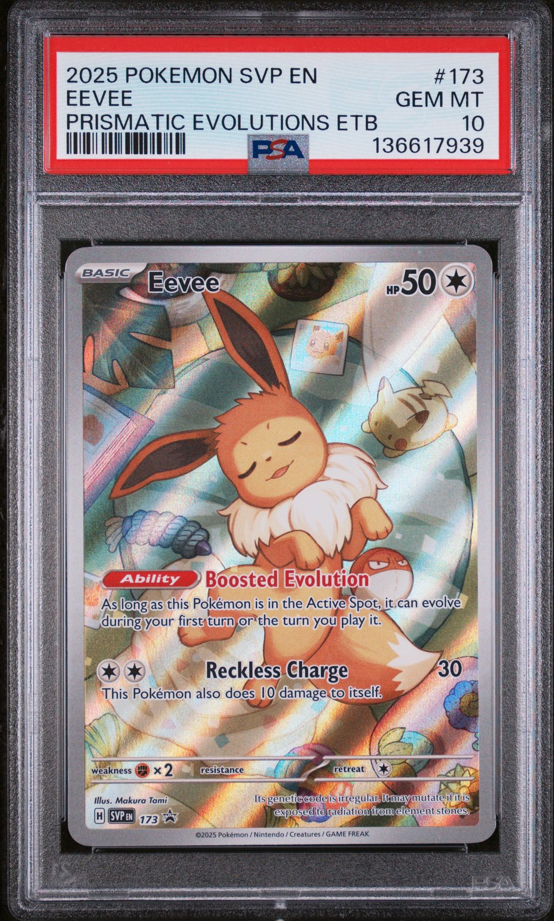 2025 Pokemon Prismatic Evolutions Prismaticevolutionsetb #173 Eevee front