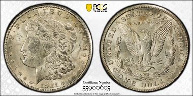 1921-S $1 VAM 6B, Filled S MS64