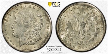 1921-S $1 VAM 6B, Filled S MS63