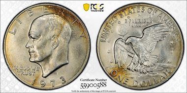 1973-S $1 Silver AU58