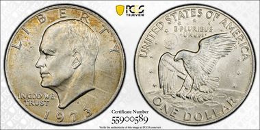 1973-S $1 Silver AU58