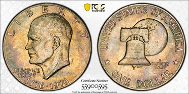 1976 $1 Type 2 AU58
