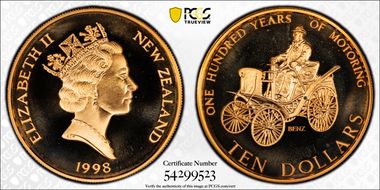 1998 $10 Karl Benz AE Century of Motoring MS68RD