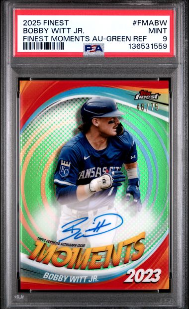 2025 Topps Chrome TOPPS FINEST FINEST MOMENTS AUTOGRAPHS Refractor #FMABW Bobby Witt Jr. front