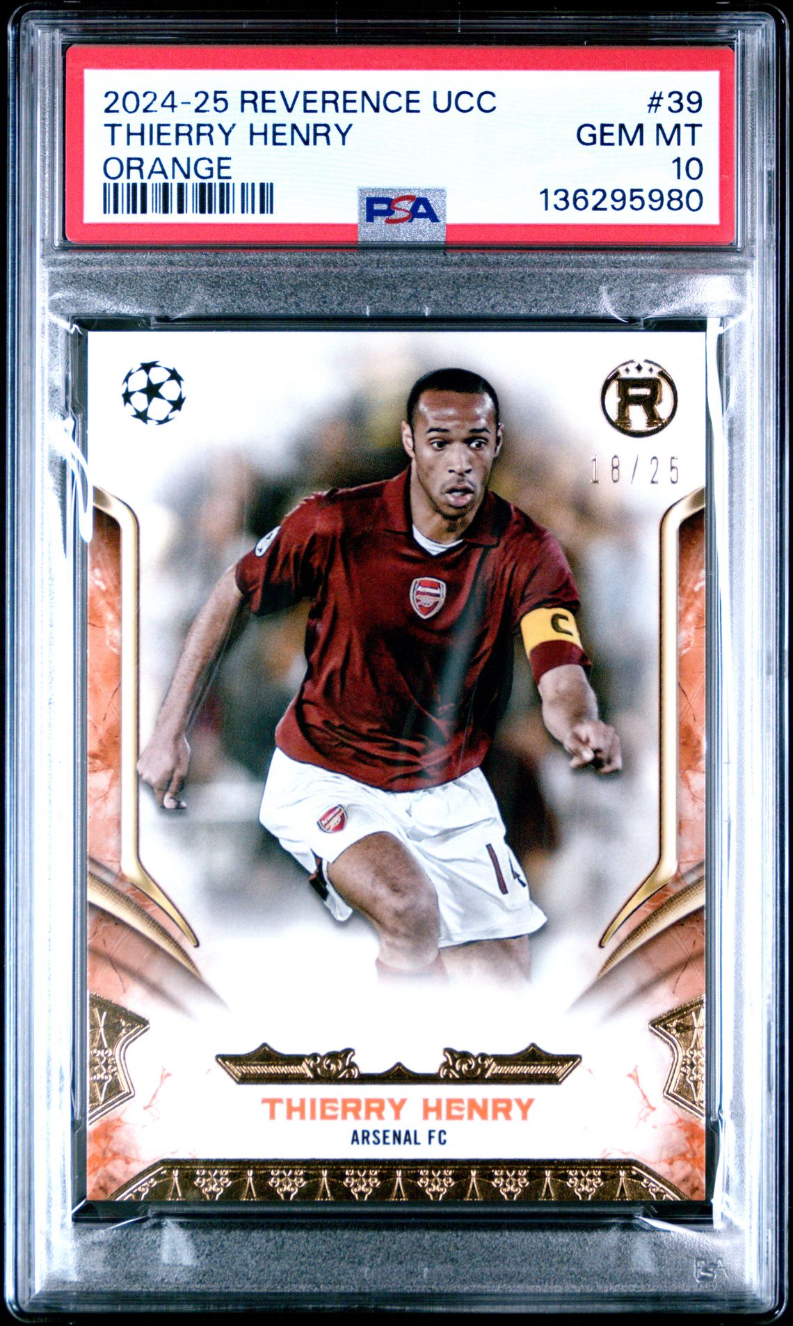 2024-25 Topps TOPPS REVERENCE UEFA CLUB COMPETITIONS ORANGE #39 Thierry Henry front