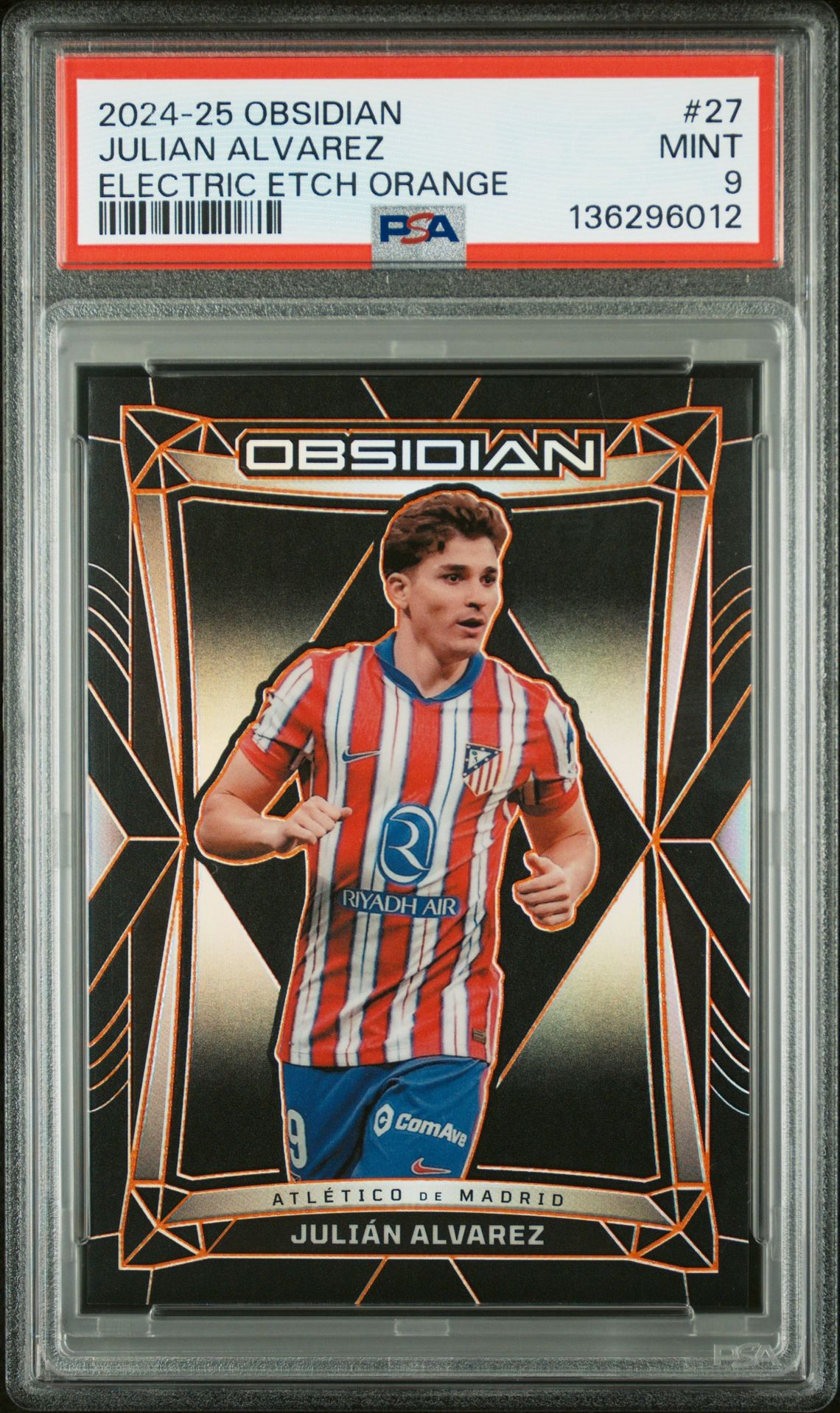 2024-25 Panini PANINI OBSIDIAN ELECTRIC ETCH ORANGE #27 Julian Alvarez front