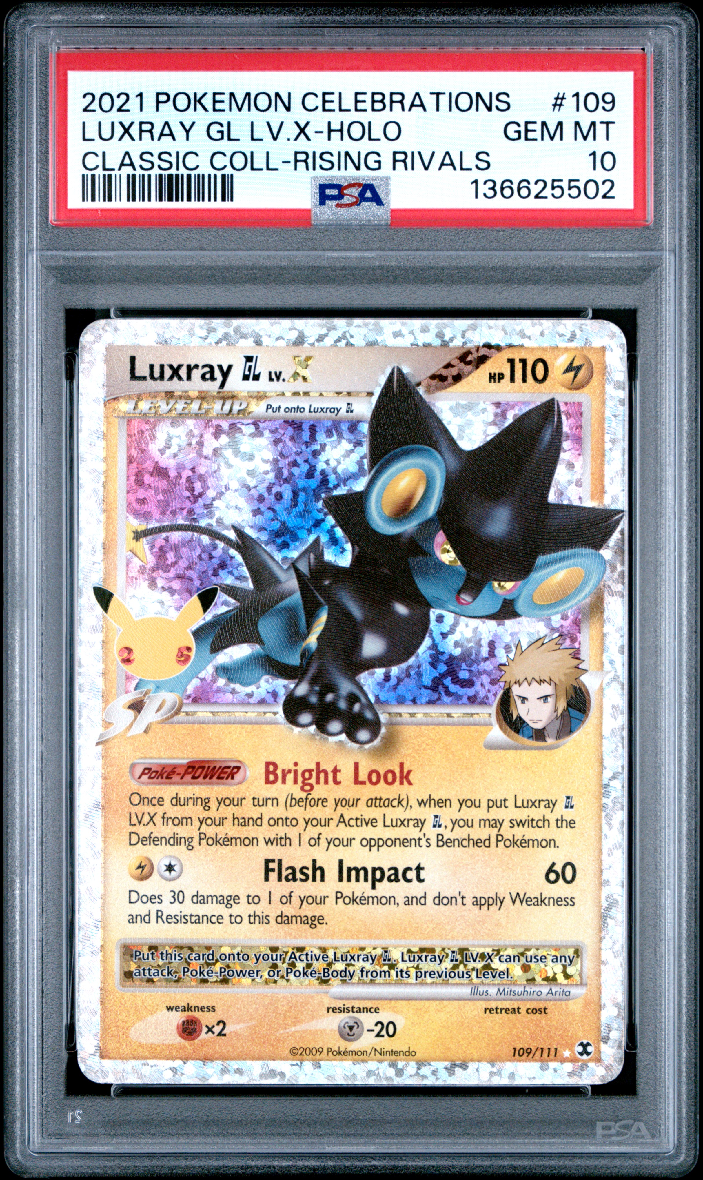 2021 #109 Luxray GL LV.X-Holo PSA 10 Celebrations Classic Collection