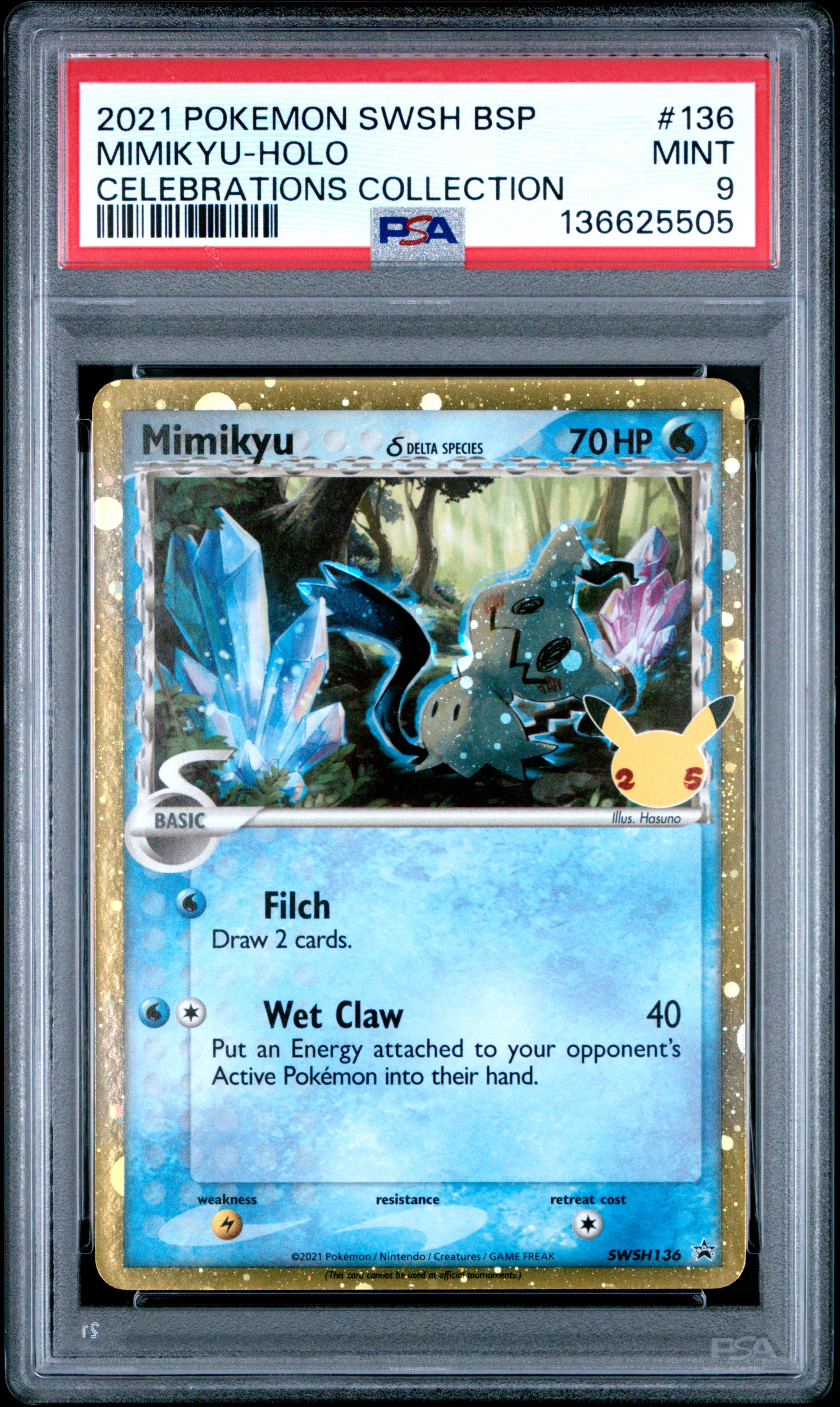 2021 #136 Mimikyu-Holo PSA 9 Swsh Black Star Promo