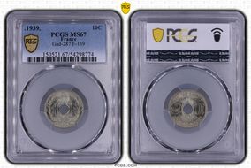 .1939. 10C Gad-287 F-139 MS67