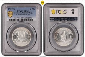 1929-G 3 Mk Constitution J-340 MS63