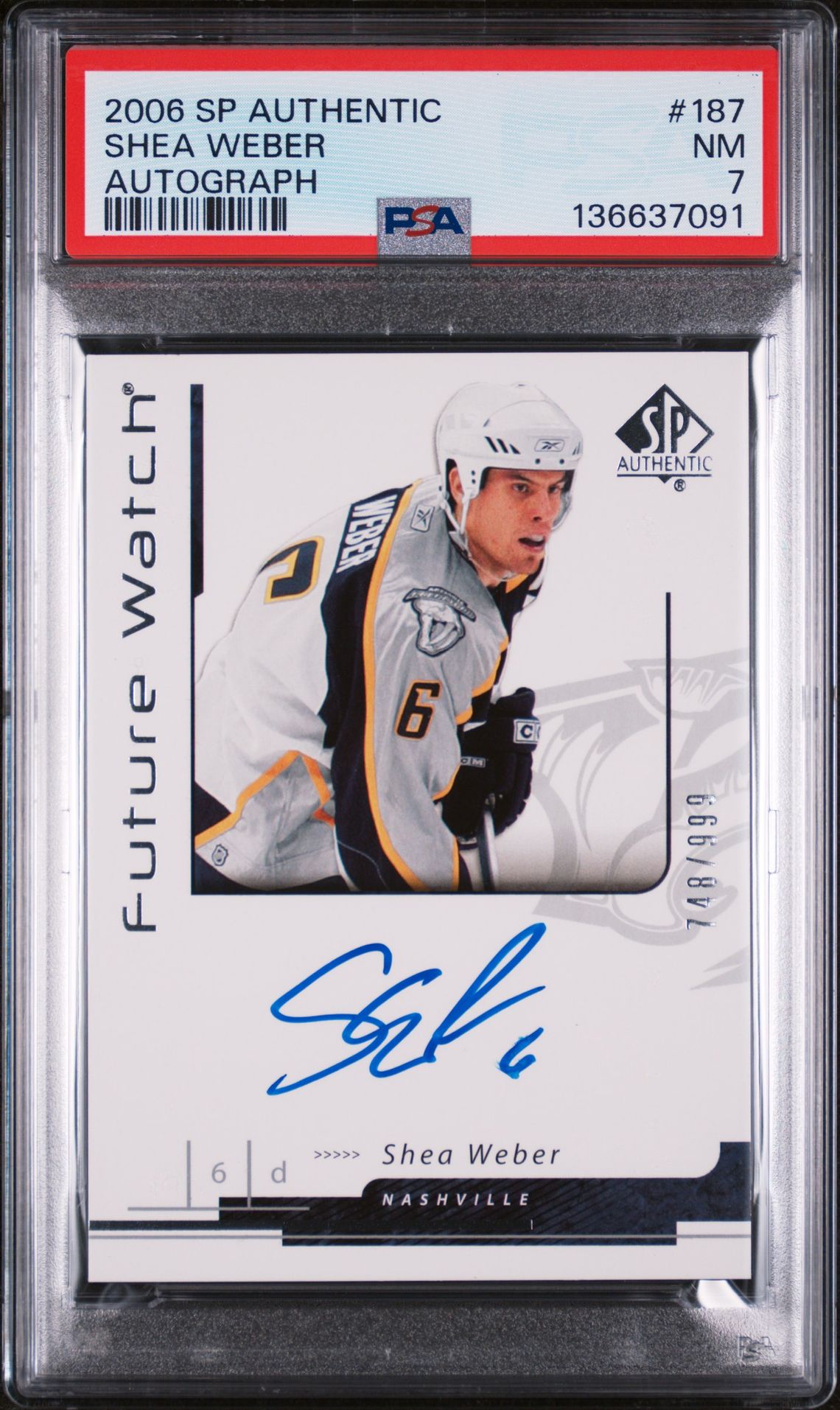 2006 Upper Deck SP AUTHENTIC AUTOGRAPH #187 Shea Weber front