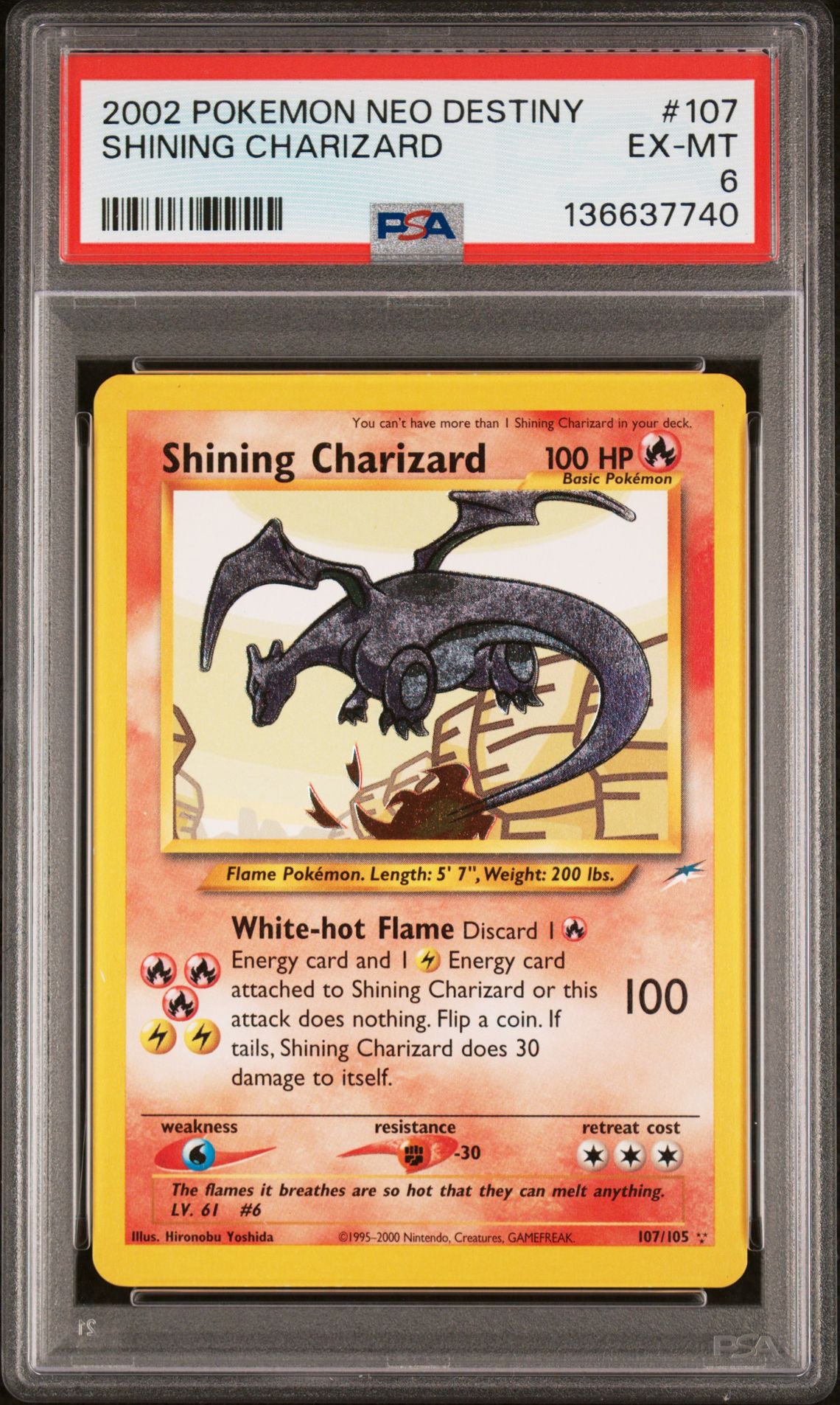 2002 Pokemon POKEMON NEO DESTINY #107 Shining Charizard front