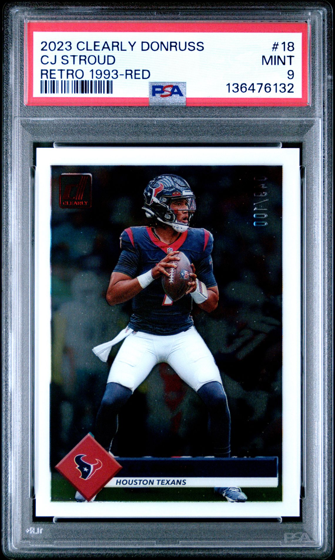 2023 Panini PANINI CLEARLY DONRUSS CLEARLY RETRO 1993 Red #18 Cj Stroud front