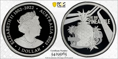 2023 $1 The Big Pineapple Ag Aussie Big Things PR70DCAM