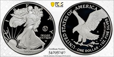 2025-S $1 Silver Eagle w/ U.S. Navy Privy 250th Anniversary First Strike PR70DCAM