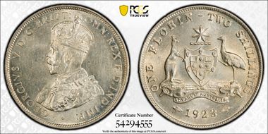 1923(m) Florin MS61