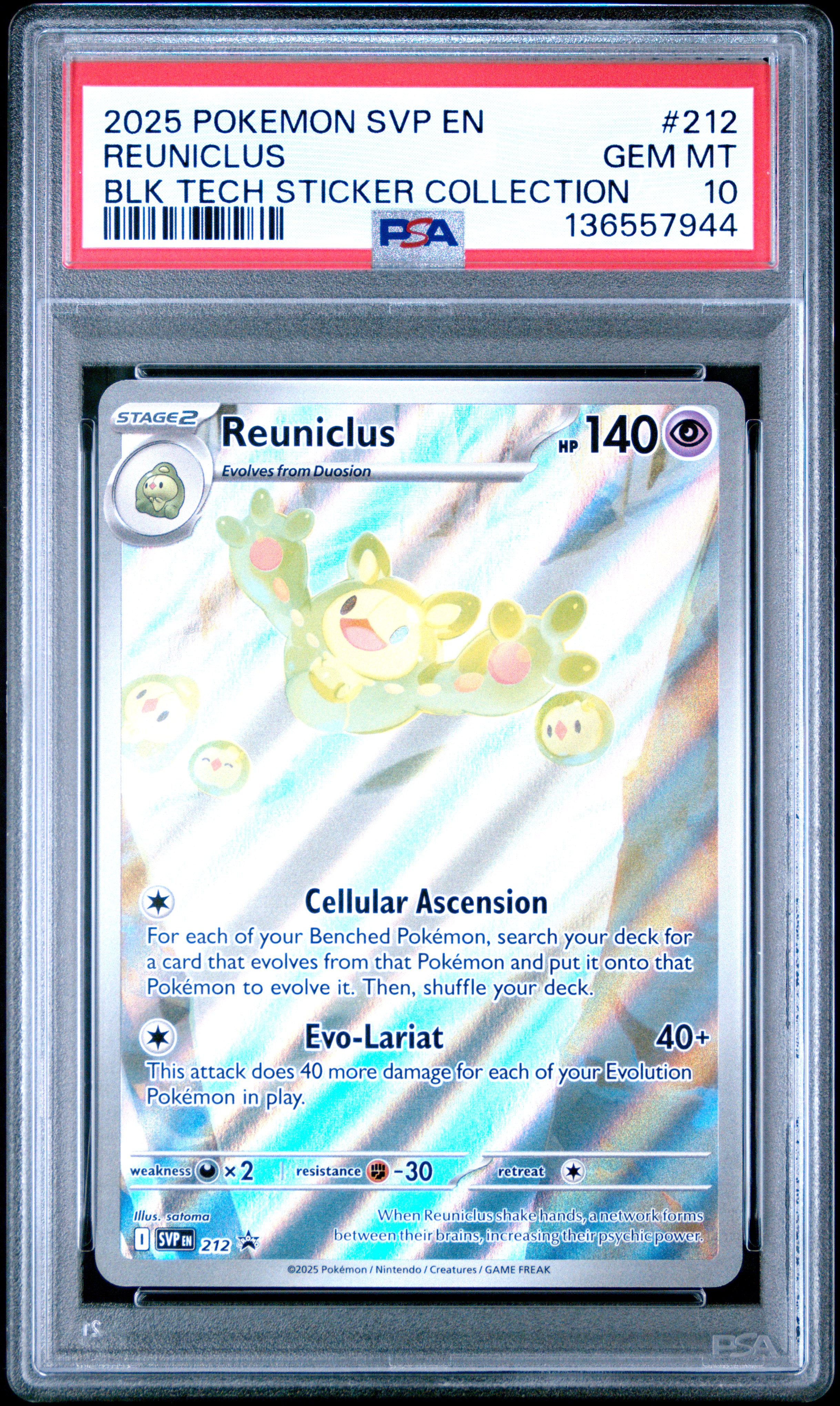 2025 #212 Reuniclus PSA 10 Svp EN-SV Black Star Promo