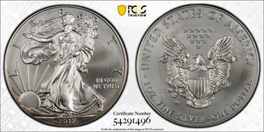 2012-W $1 Burnished Silver Eagle SP69
