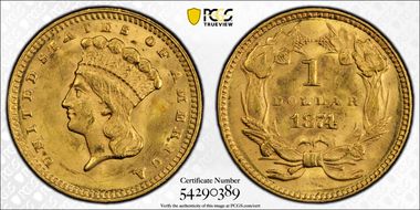 1874 G$1 MS63