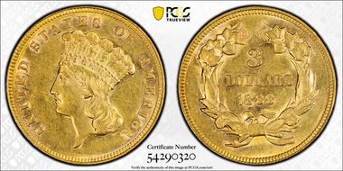 1888 $3 AU58