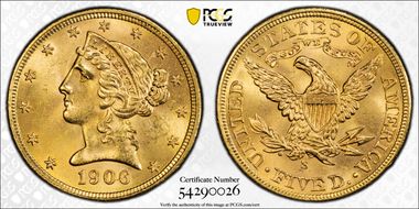 1906-S $5 MS64