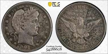 1901-O 25C AU50