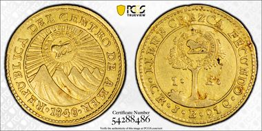 (1849-57)CR JB Escudo KM-84 C/M on 1848 C.A.R. 1E N1