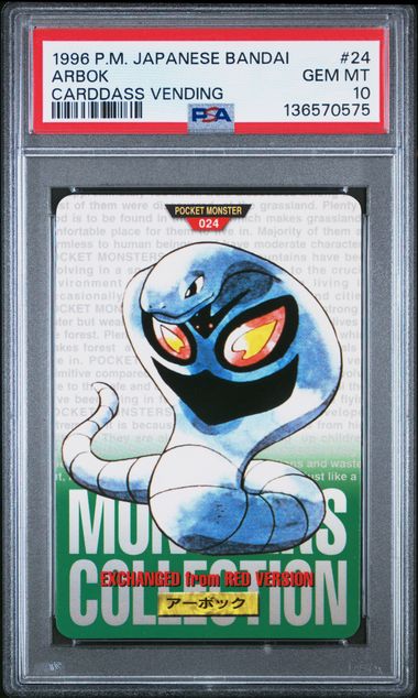 Arbok card PSA 10, cert 136570575