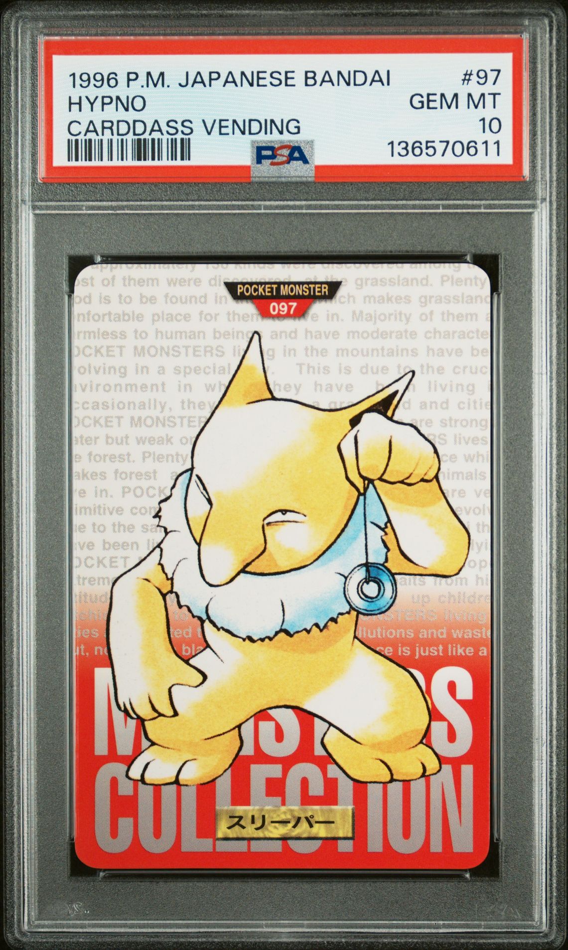 Hypno card, red version, PSA 10