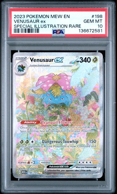 2023 Pokemon POKEMON MEW EN-151 Illustration Rare #198 Venusaur Ex front