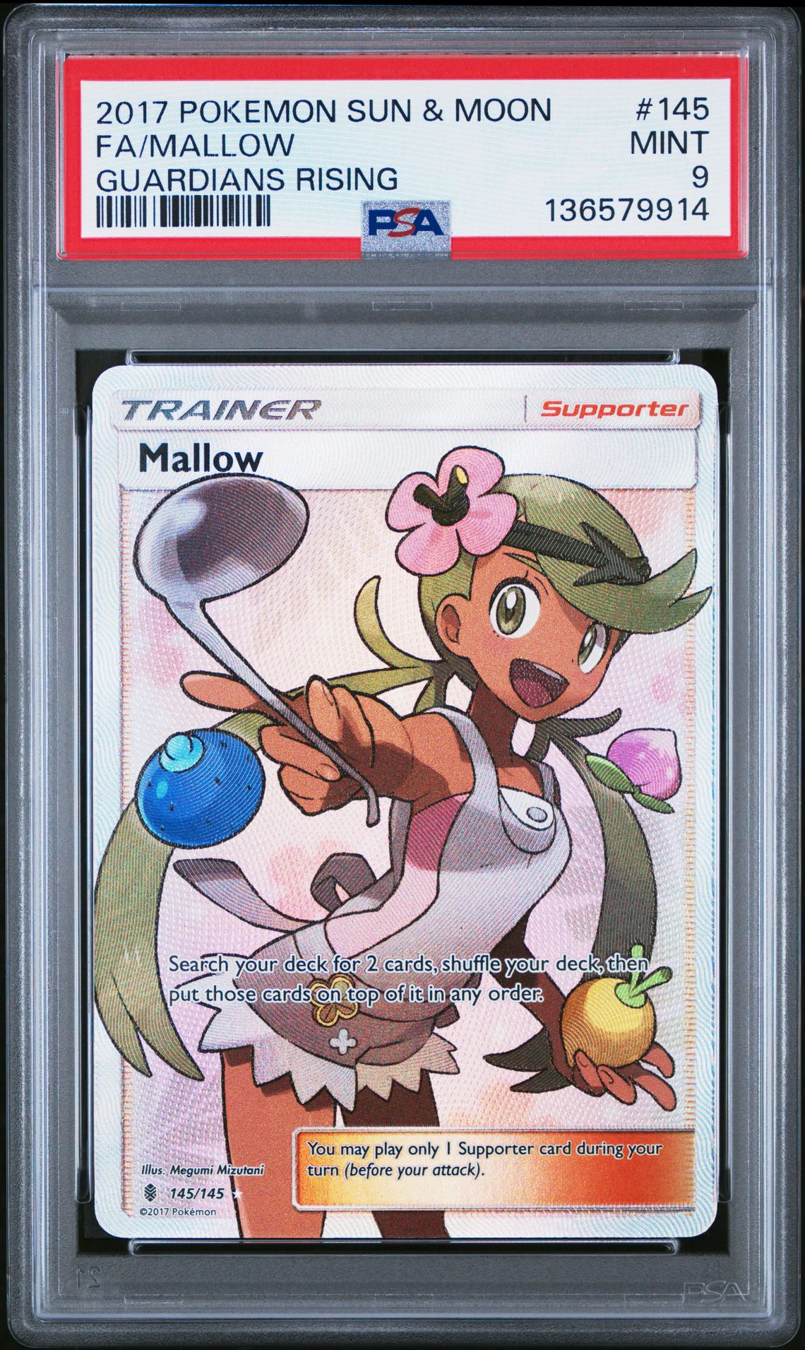 2017 Pokemon POKEMON SUN & MOON GUARDIANS RISING #145 Fa/Mallow front