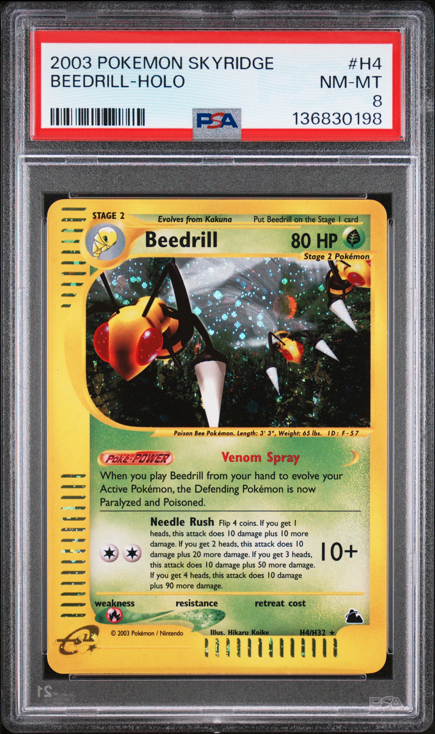 2003 #H4 Beedrill-Holo PSA 8 Skyridge