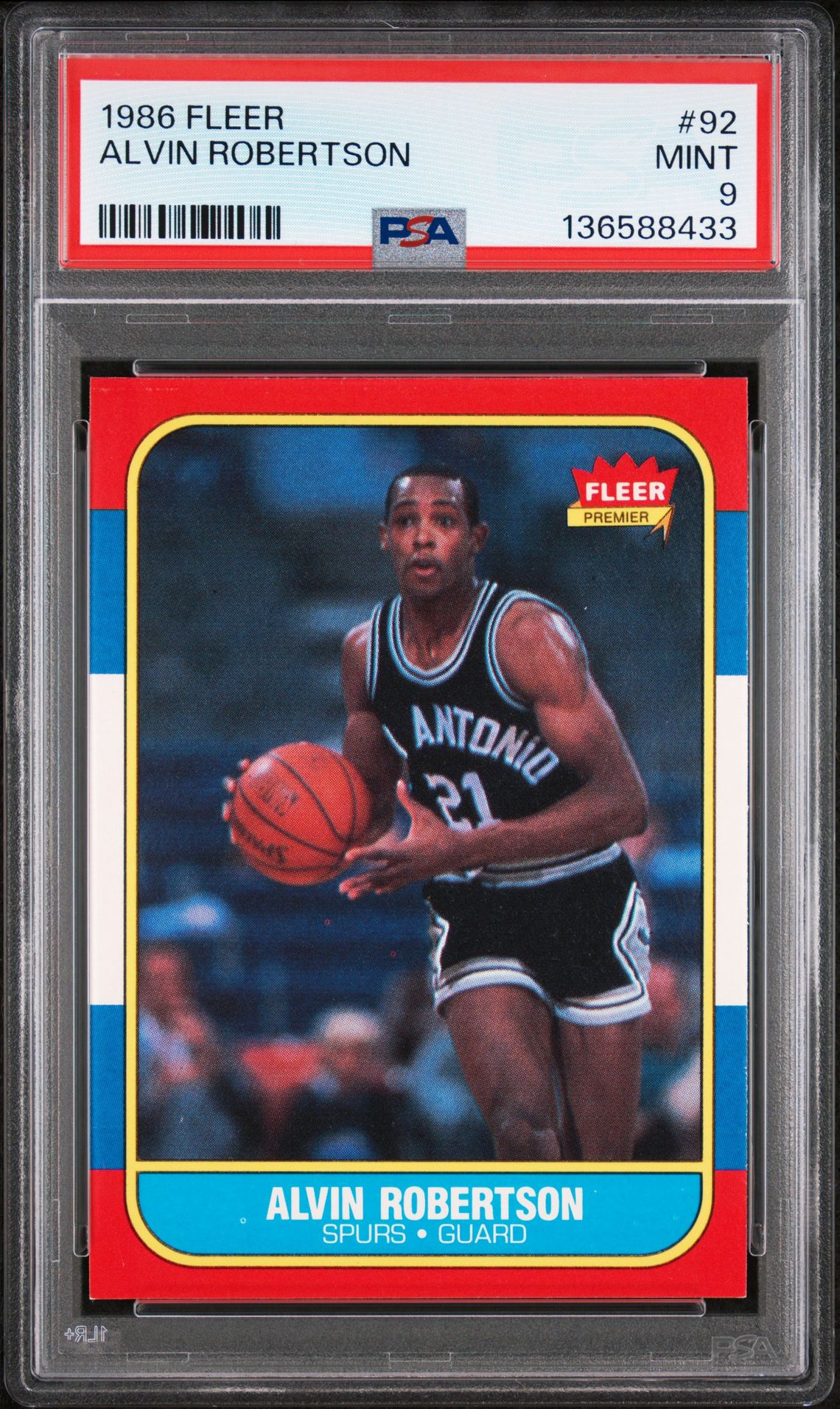 1986 Fleer #92 Alvin Robertson front