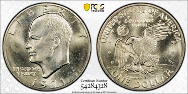 1971-S $1 Silver MS64