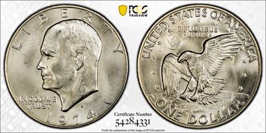 1974-S $1 Silver MS67