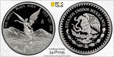 2025-Mo 1/10 oz Libertad Ag PR70DCAM