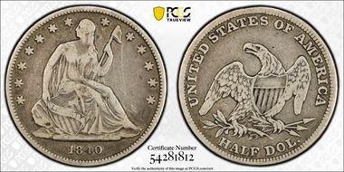 1840 (O) 50C Medium Letters N1