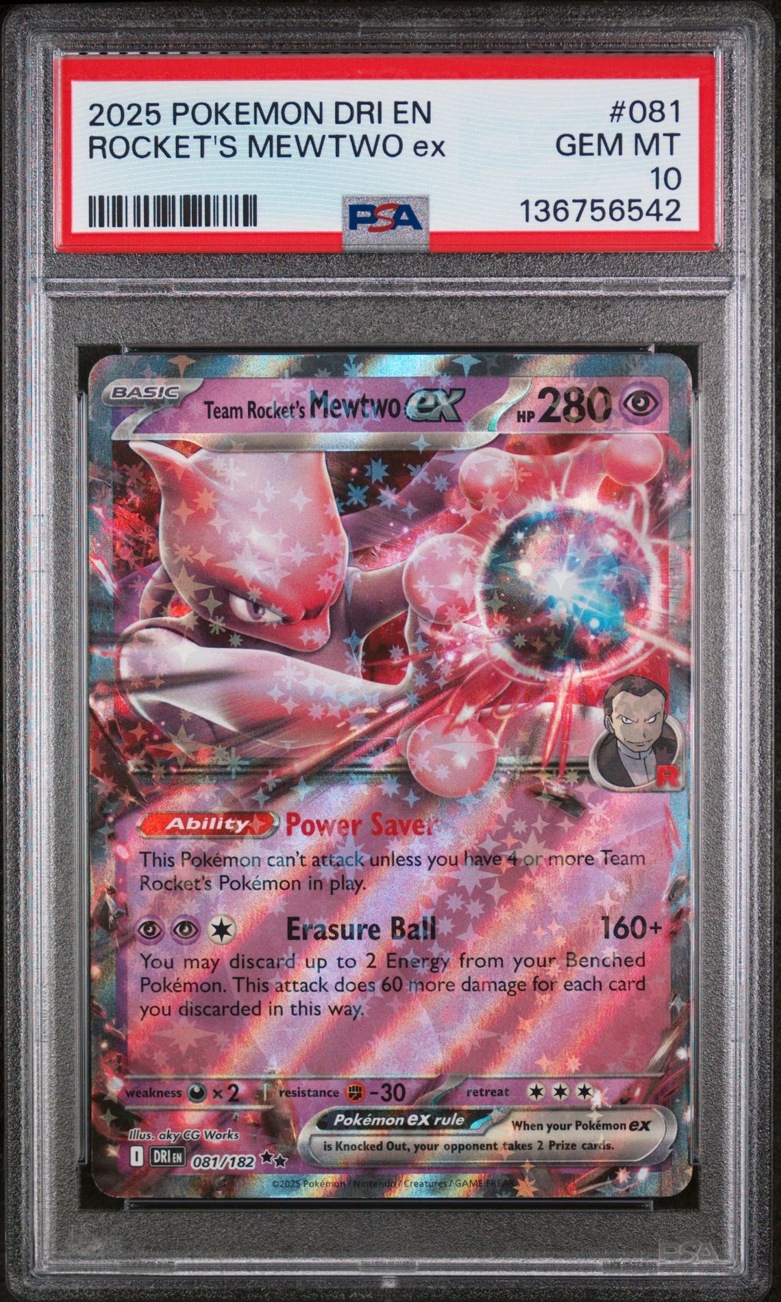 2025 Pokemon POKEMON DRI EN-DESTINED RIVALS #081 Rocket's Mewtwo EX front
