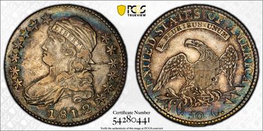 1812/1 50C O-102, Small 8 AU50