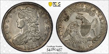 1832 50C O-101a AU53