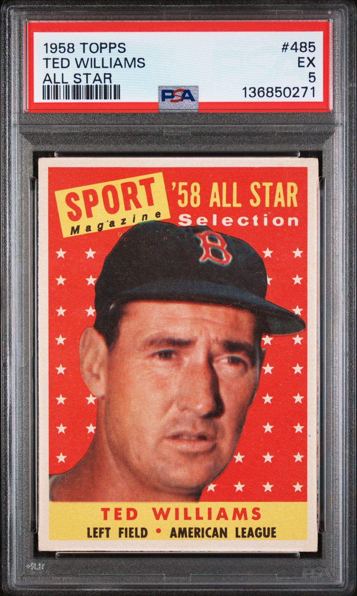 1958 Topps TOPPS ALL STAR #485 Ted Williams front