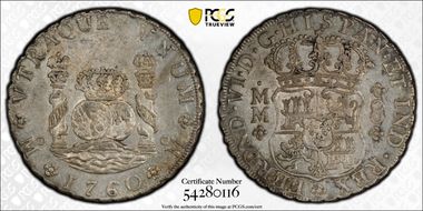 1760-Mo MM 8 R Calico-497 FERDND VI AU58