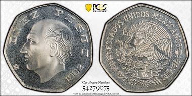 1982-Mo 10 Peso KM-477.2 PR68CAM
