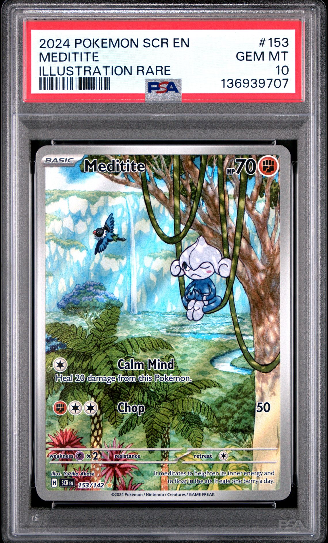 2024 Pokemon POKEMON SCR EN-STELLAR CROWN ILLUSTRATION RARE #153 Meditite front